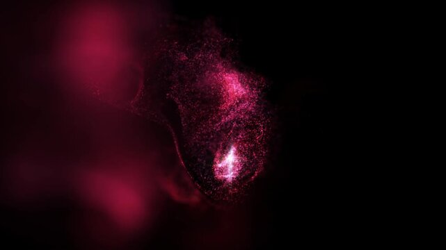 Fluid vortex of bright Blue and Red Particle Mix