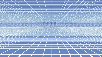 Digital Grid Network Background - Cyberspace Perspective
