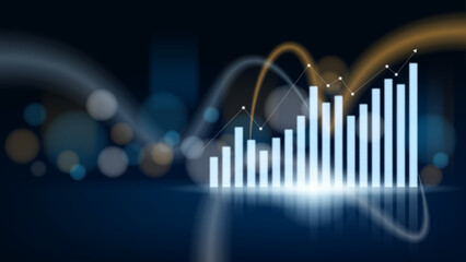 finance investment graph background with lights