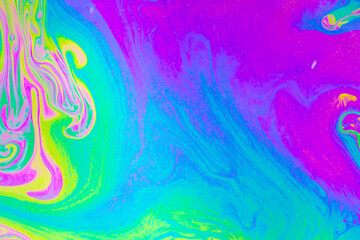 Psychedelic multicolored background abstract. Rainbow colors. patterns background. Photo macro shot of soap bubbles