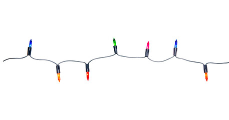 Naklejka premium String of Christmas lights isolated on white background With clipping path