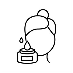 Skin care Icon. Symbol isolated white background. vector illustration. color editable.