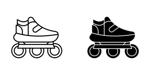 Roller skate Icon set. Symbol isolated white background. vector illustration. color editable.