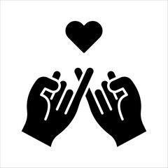 Pinky swear, or pinky promise Icon. Symbol isolated white background. vector illustration. color editable.