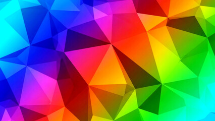 Obraz premium Vibrant colorful geometric polygon pattern with rainbow hues and multicolored shapes