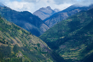 Fototapeta premium Beautiful view of the mountains of the San Fernando Valley in Concepción, Peru.