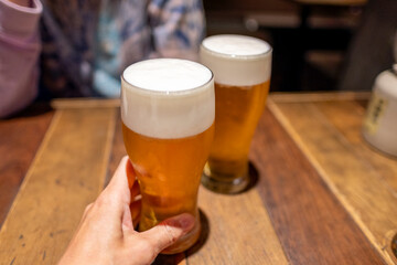 生ビールで乾杯