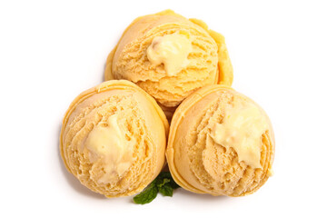 Fototapeta premium Vanilla Ice Cream Scoops with Waffle Cones