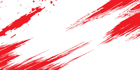 Straight red ink vector lines pack. Bloody color long and round hand-drawn brushstroke text highlights, frames, circles. Asian calligraphy brushstroke set. © putra