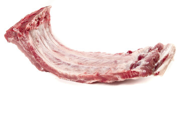 Fototapeta premium Fresh Raw Pork Ribs on White Background