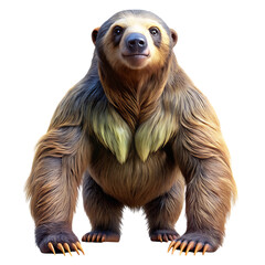 Obraz premium Megatherium giant sloth, detailed realistic illustration, cutout, PNG, isolated on white or transparent background, AI