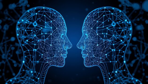 human head with binary code - Powered by Adobe