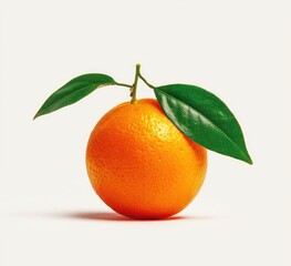 Single orange with leaves (1)
