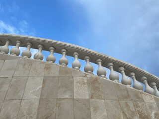 Beautiful stone staircase and blue sky