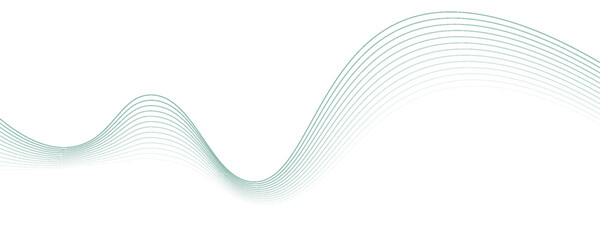 green line wave and abstract white background