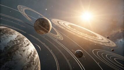 Cosmic Rings Orbiting Planets in Deep Space