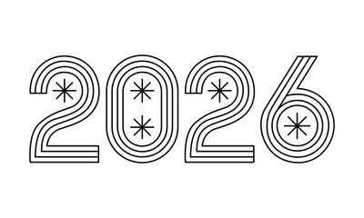 Fototapeta premium Stylized 2026 Text Design for Graphic Use