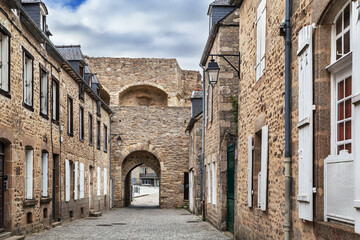 Street in Dinan downtown, France