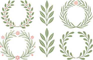 Rustic Greenery Wedding Floral Collection. Natural Greenery Wedding Design Set. Elegant Rustic Greenery Wedding Elements. Botanical Greenery Wedding Illustration Set. Romantic Rustic Greenery Wedding