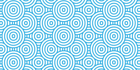 seamless pattern with blue circles. abstract blue background with waves overlapping spiral fabric textile decoration design.