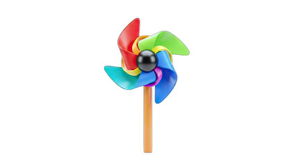 Colorful Pinwheel Isolated on White Background