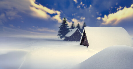 snow covered mountains