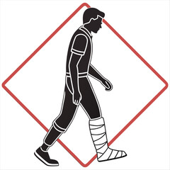 Minimalist injured person icon