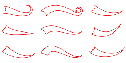 Swoosh vector, icon. Red waves swoosh logo template. swoosh element. Vector illustration eps 10