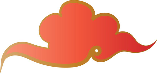 Soft Red Cloud Ornament Asian Design