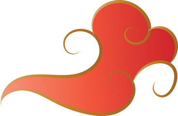 Lucky Red Cloud Symbol in Chinese Style