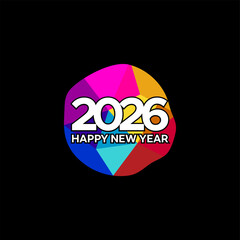 happy new year 2026 colour theme logo design