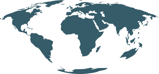 Global business geography and worldwide international curved world map silhouette, blue planet Earth half globe. Europe, Africa, Asia and America, Australia continents. Travel vector..eps