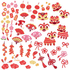 Cute Chinese New Year element vector