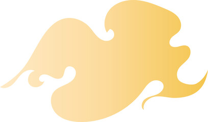 Rounded Gold Cloud Ornament in Asian Style