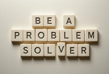Fototapeta premium Inspirational Message with Letter Blocks Saying Be a Problem Solver
