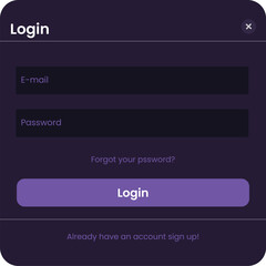 Login Form User Interface Vector Illustration, Modern UI Design