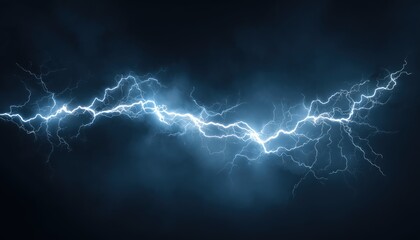 Realistic Lightning Effects In Thunderstorm: Bright Magic Bolts With Bright Light Effects And Thunderous Sound.