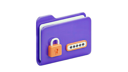 Obraz premium Secured Folder with Password and Lock Icon - Data Protection Concept