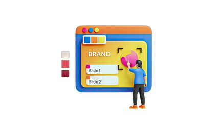 Brand Design: Person Painting on Digital Interface