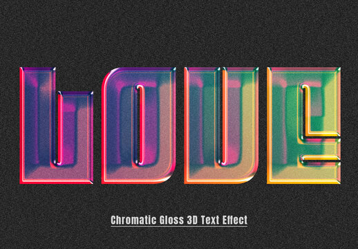 Chromatic Gloss 3D Text Effect