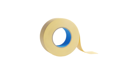 A roll of beige masking tape on a black background