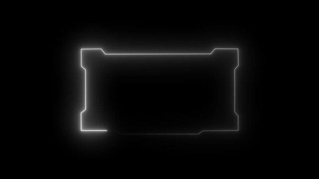 Neon rectangle glowing loop animation glowing neon line moving loop animation on black background. Abstract Glowing neon frame rectangle animation. 4k video
