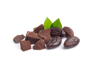 Chocolate with cacao beans