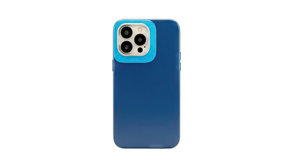 Blue Phone Case with Camera Protection on White Background