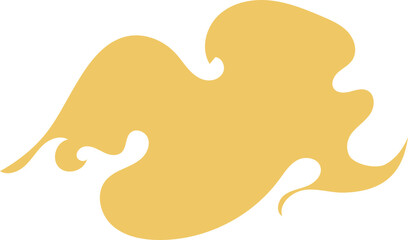 Rounded Gold Cloud Ornament in Asian Style