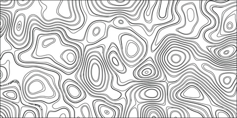 Obraz premium Black and white abstract topographic map contour lines creating a bold, graphic pattern with a clean white background, ideal for minimalist designs and artistic backgrounds