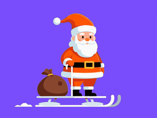 Colorful Christmas icons and decorations on cream background