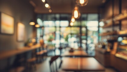 Vintage Filter Adds Abstract Blur And Defocused Aesthetic To Coffee Shop, Cafe, And Restaurant Interior. Ideal For A Retro Vibe.