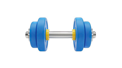 Blue Dumbbell Isolated on White Background