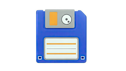 Obraz premium Blue Floppy Disk Isolated on White Background